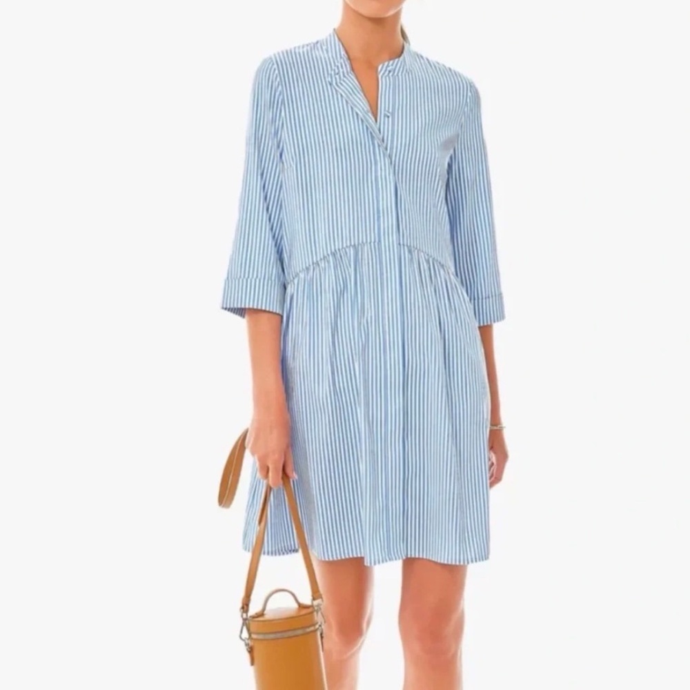 Tuckernuck Blue Stripe Royal Shirt Dress - Women's Casual V-Neck NWT